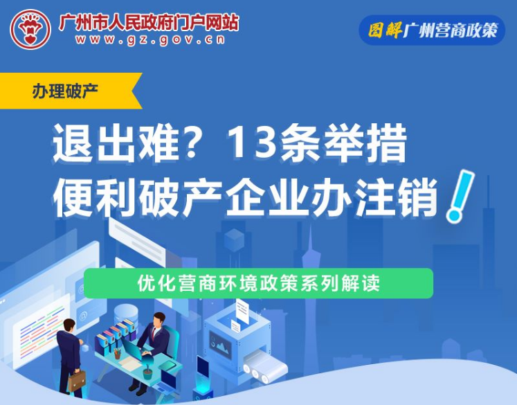 【一圖讀懂】廣州市中級人民法院 廣州市市場監督管理局關於推進破產企業退出市場工作的實施意見